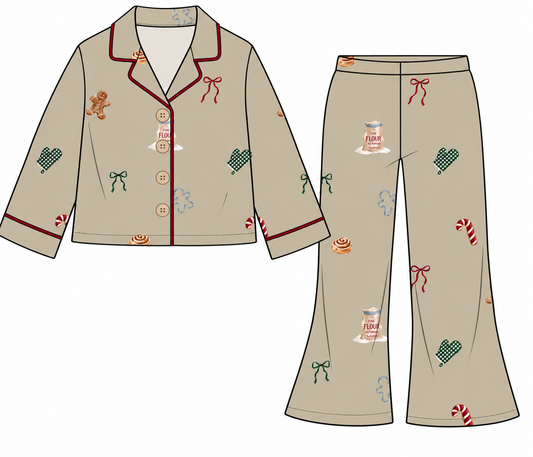 Merry Baking | Girls Button Down Flare Set | PREORDER Ships around 11/12